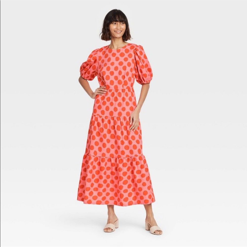 Who What Wear for Target puff sleeve tiered dress
